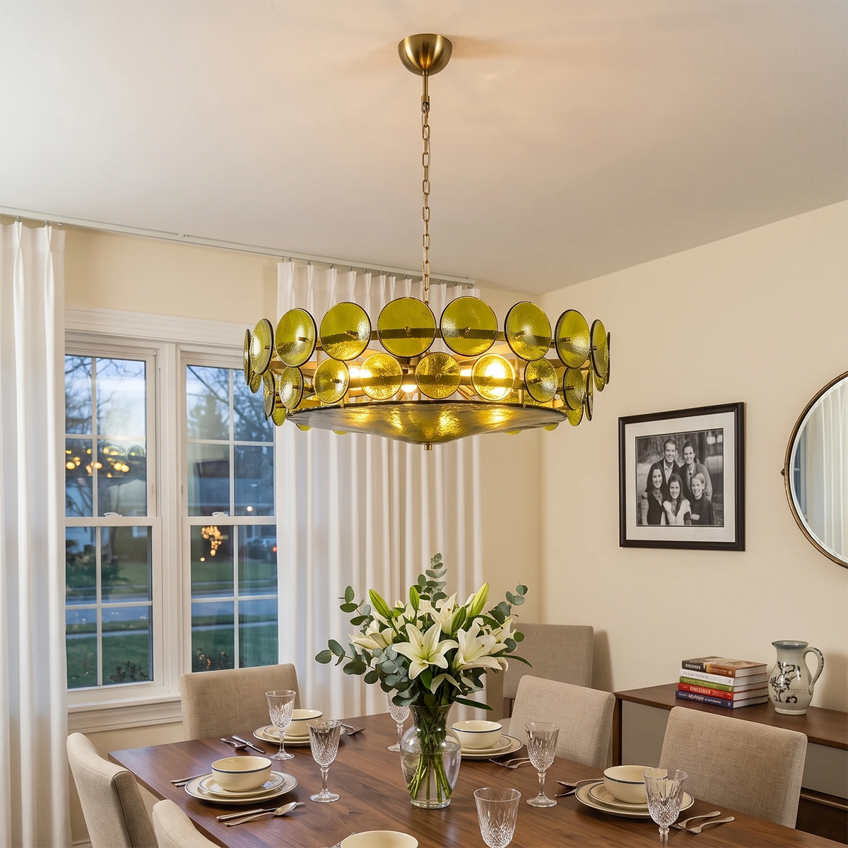 Ivor Tiered Glass Disc Chandelier