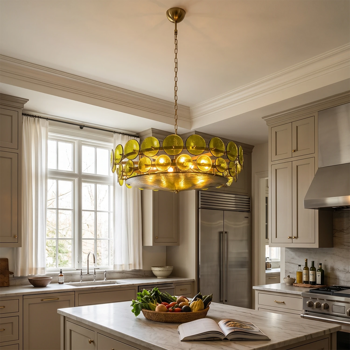 Ivor Tiered Glass Disc Chandelier
