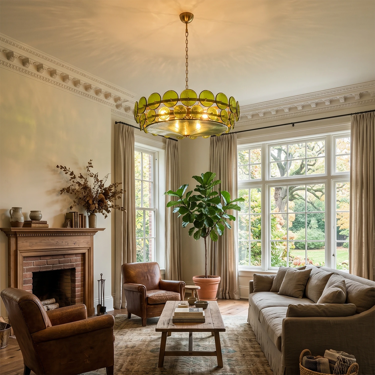 Ivor Tiered Glass Disc Chandelier