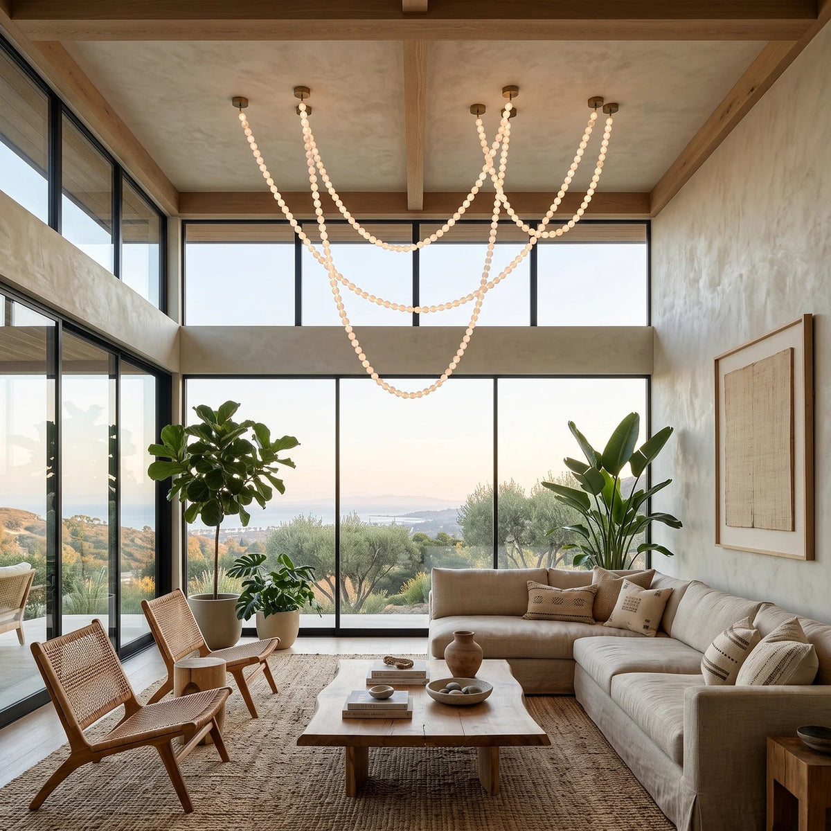 Liora Beaded Alabaster Swag Chandelier