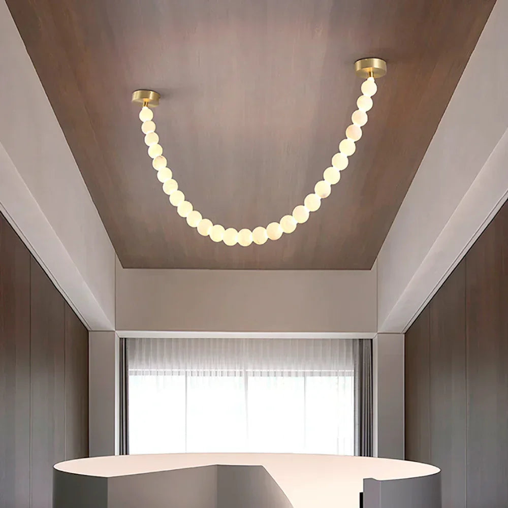 Liora Beaded Alabaster Swag Chandelier
