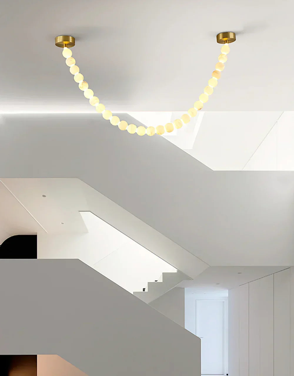 Liora Beaded Alabaster Swag Chandelier