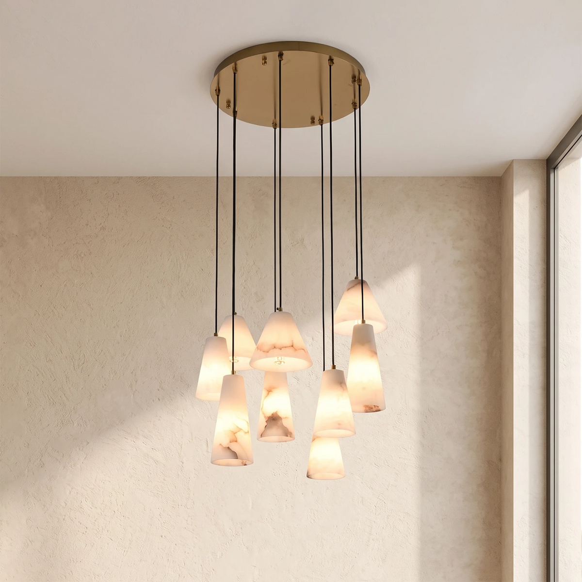 Linnea Tapered Alabaster Cluster Chandelier