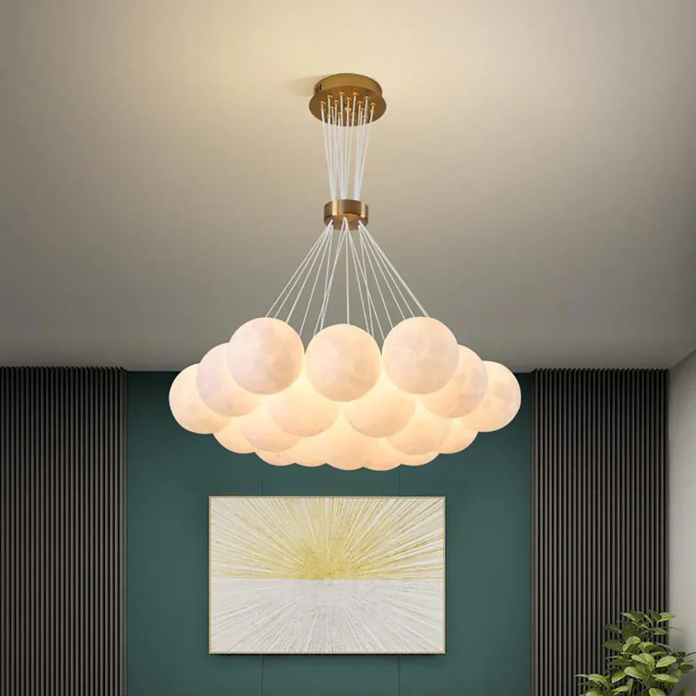 Lunar Alabaster Spherical Chandelier