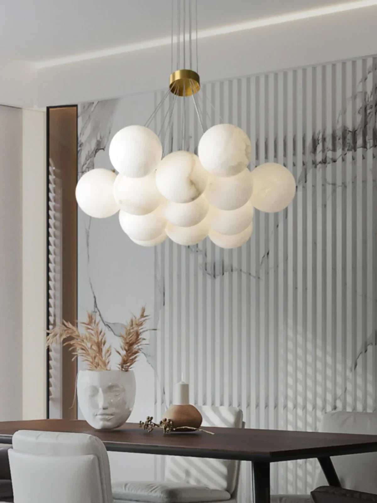 Lunar Alabaster Spherical Chandelier