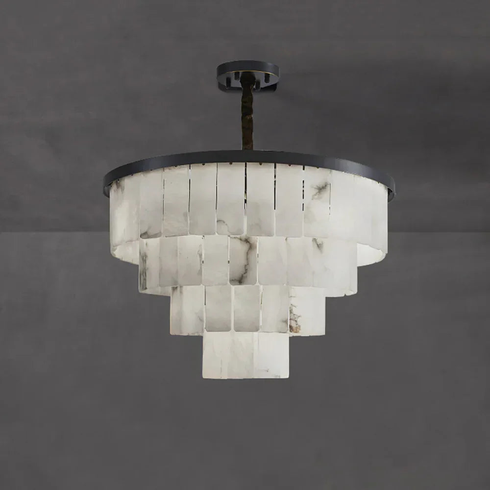 Luxurious Cascading Snow Plaster Chandelier