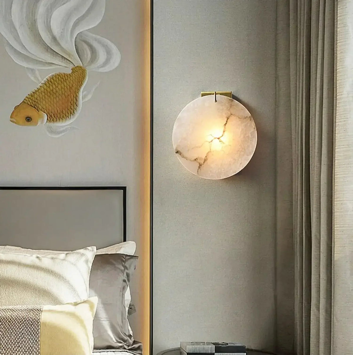 Luxury Alabaster Round Wall Light