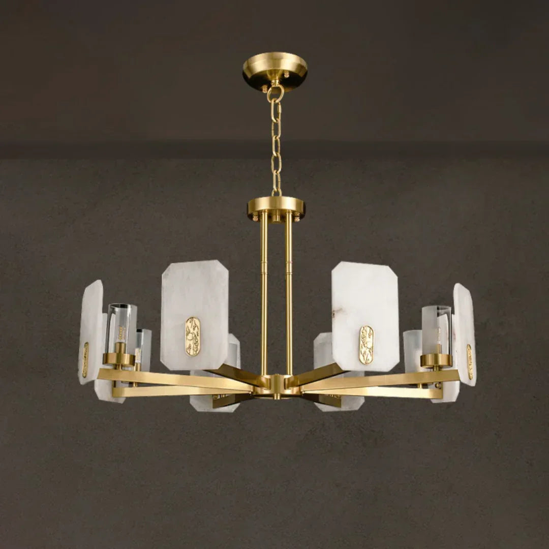 Alabaster Chandelier Copper Luxury