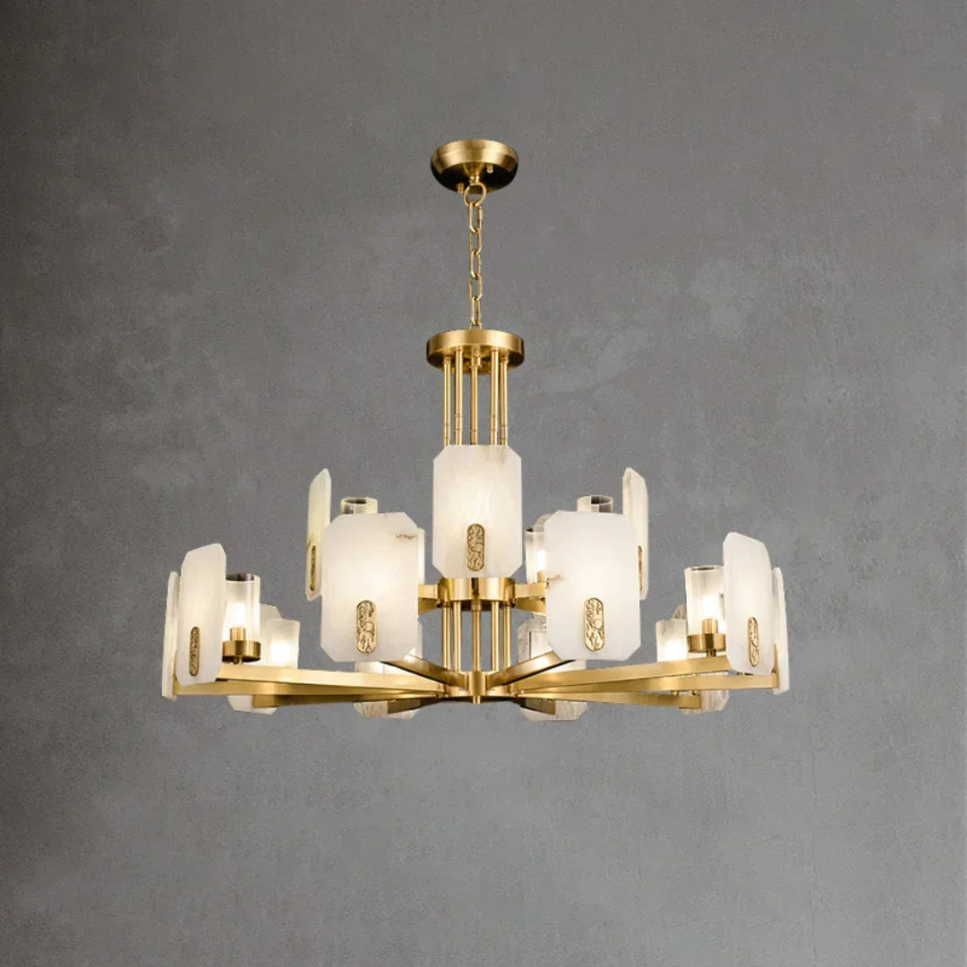 Alabaster Chandelier Copper Luxury