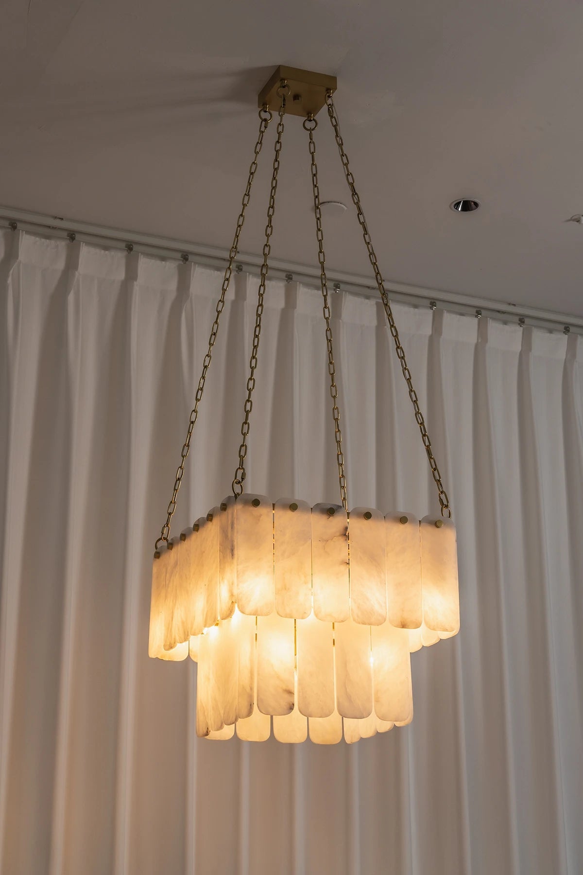 Maren Tiered Alabaster Tile Chandelier