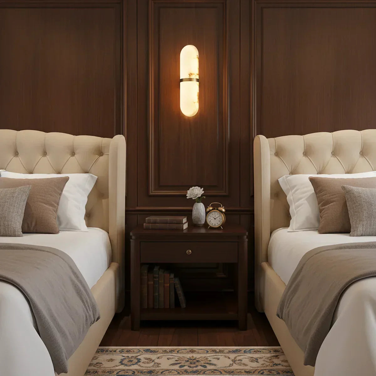 Oval Alabaster Semi-Circular Wall Lamp
