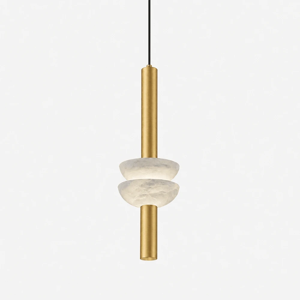 Marlen Stacked Stone Alabaster Chandelier