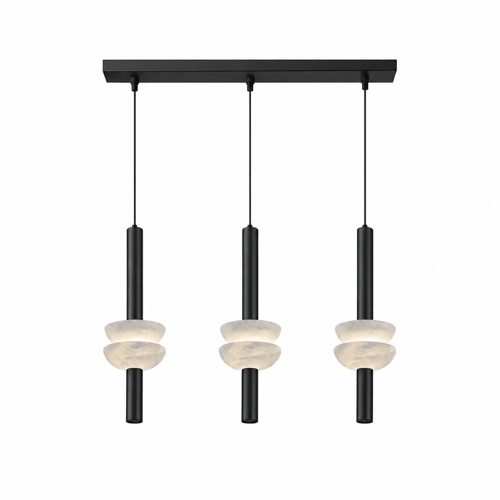 Marlen Stacked Stone Alabaster Chandelier
