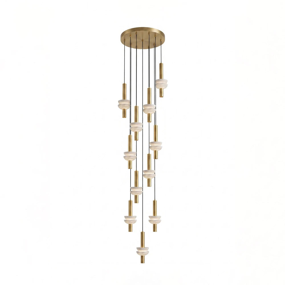 Marlen Stacked Stone Alabaster Chandelier