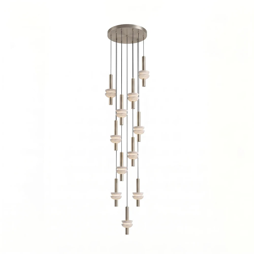 Marlen Stacked Stone Alabaster Chandelier