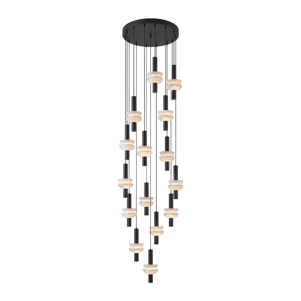 Marlen Stacked Stone Alabaster Chandelier