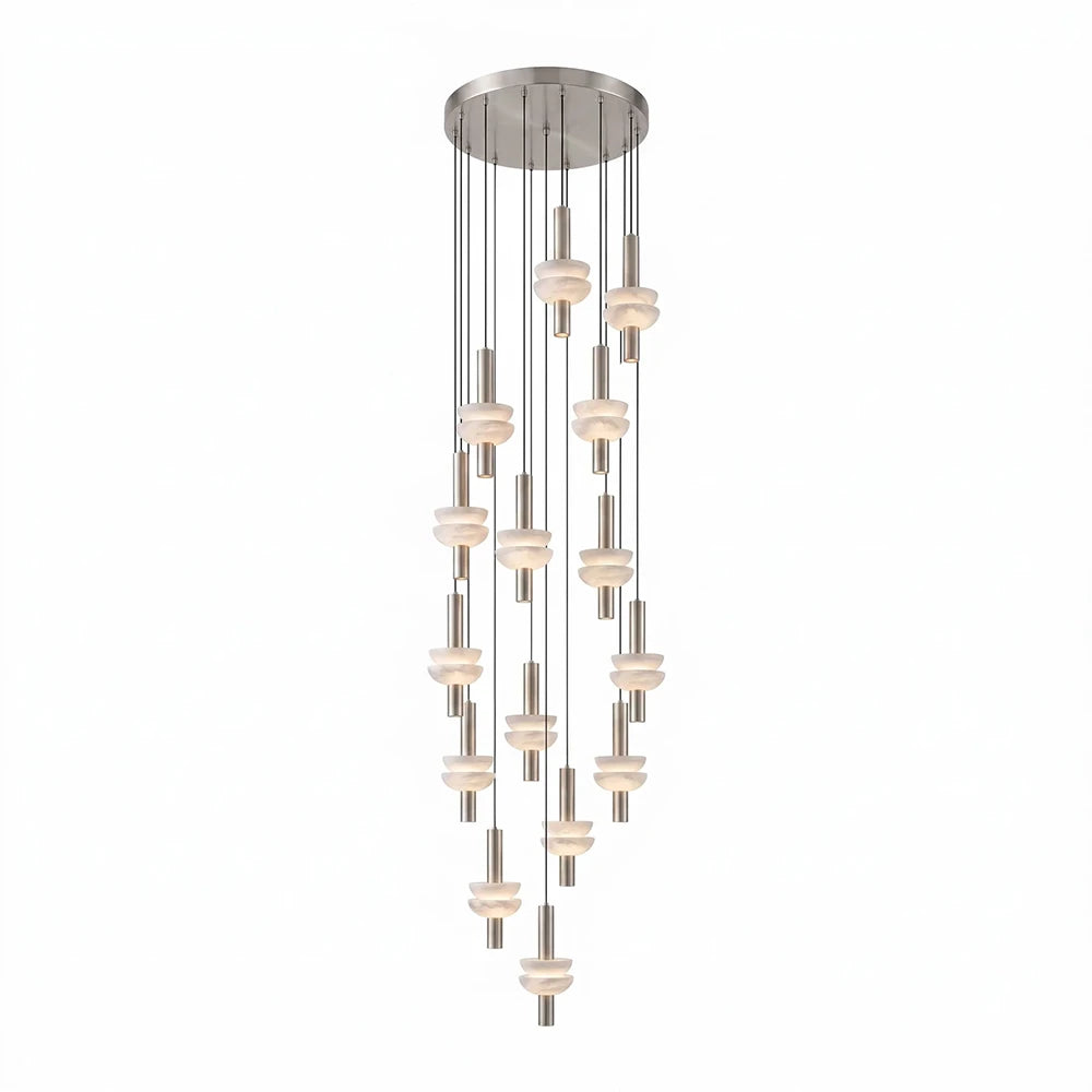 Marlen Stacked Stone Alabaster Chandelier