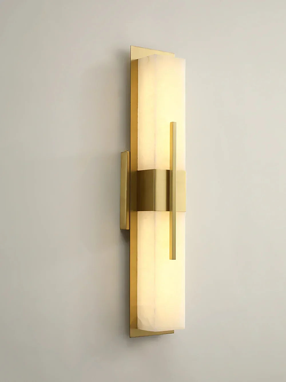 Modern Alabaster Cuboid Copper Wall Lamp