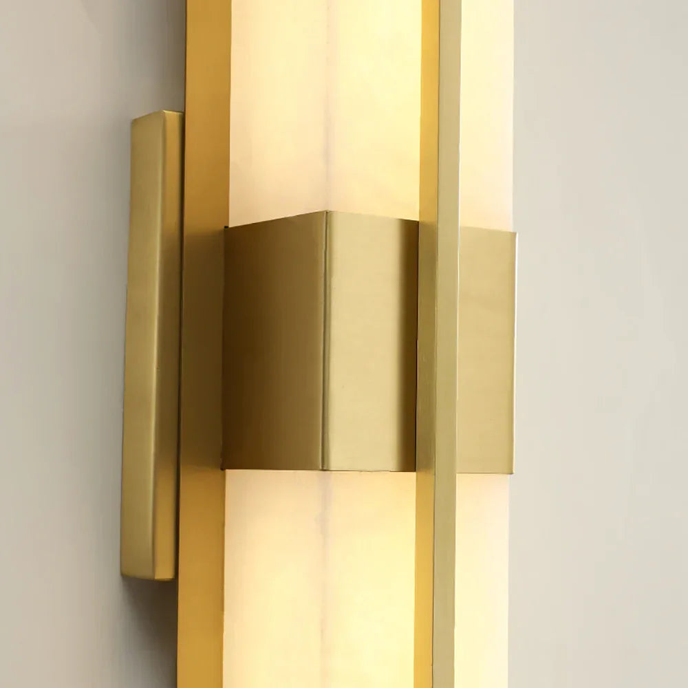 Modern Alabaster Cuboid Copper Wall Lamp