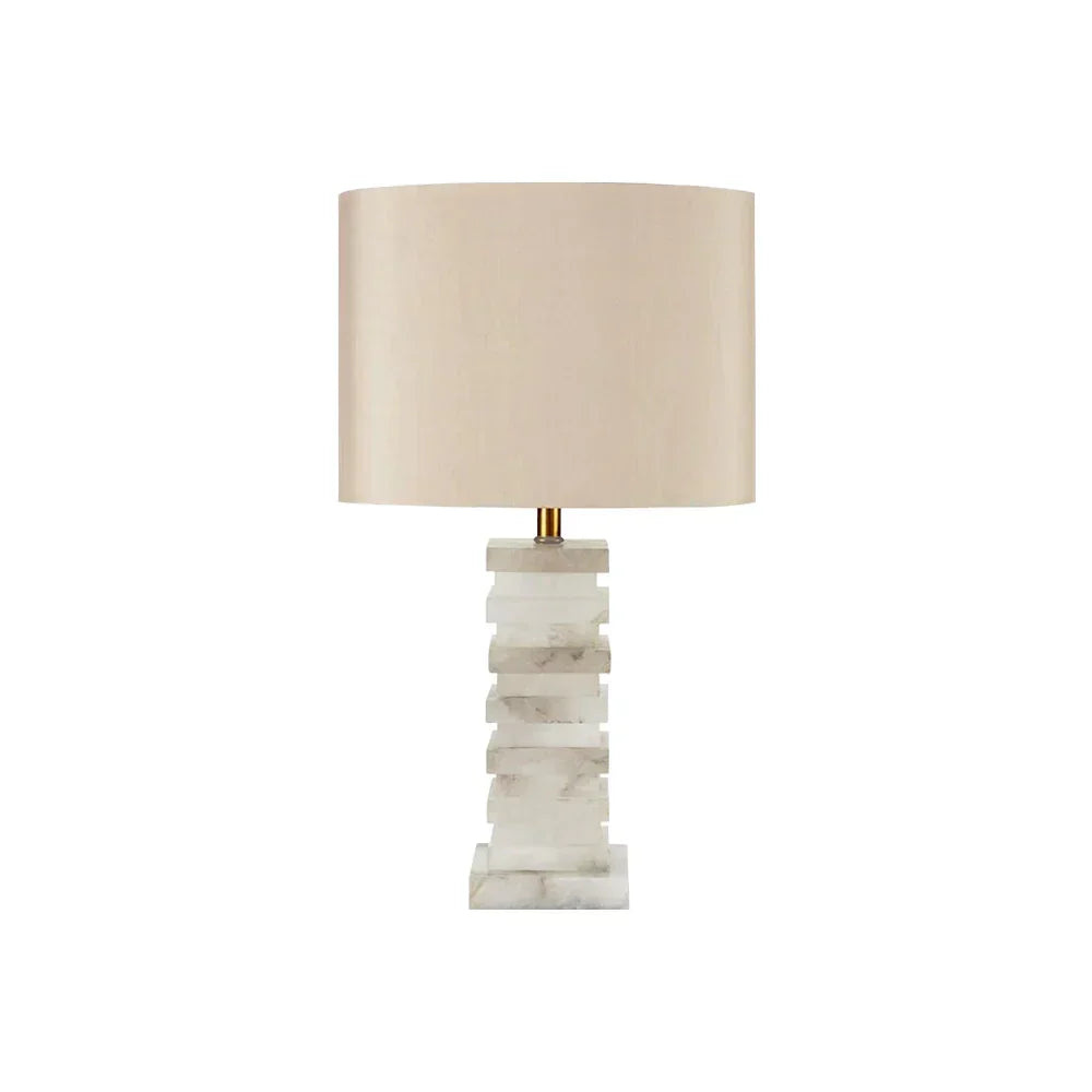 Modern Alabaster Stacked Table Lamp