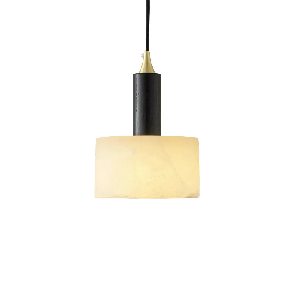 Modern Cylindrical Alabaster Pendant Light