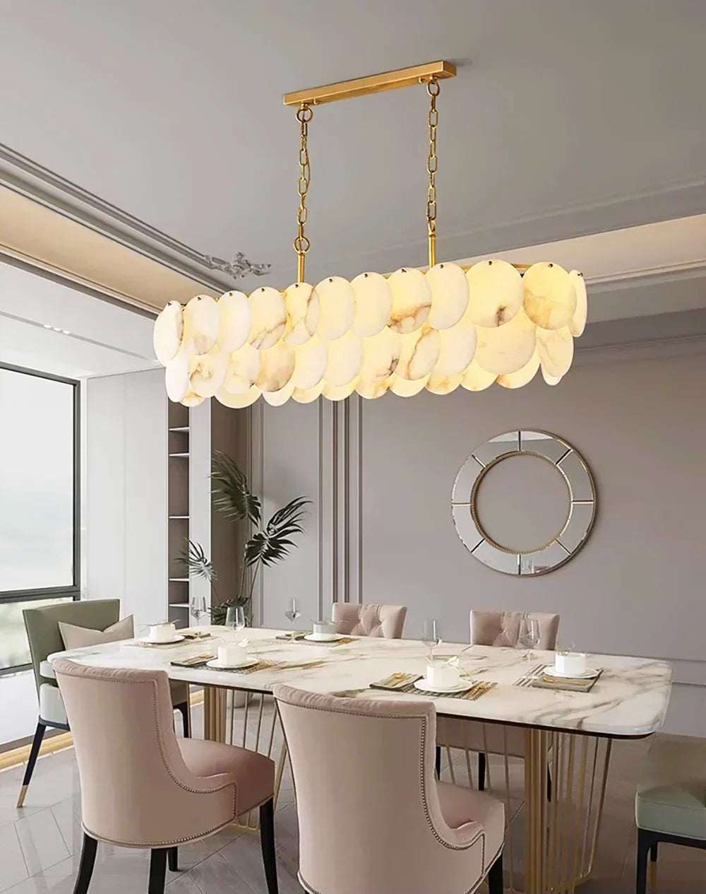 Modern Luxury Round Alabaste Chandelier