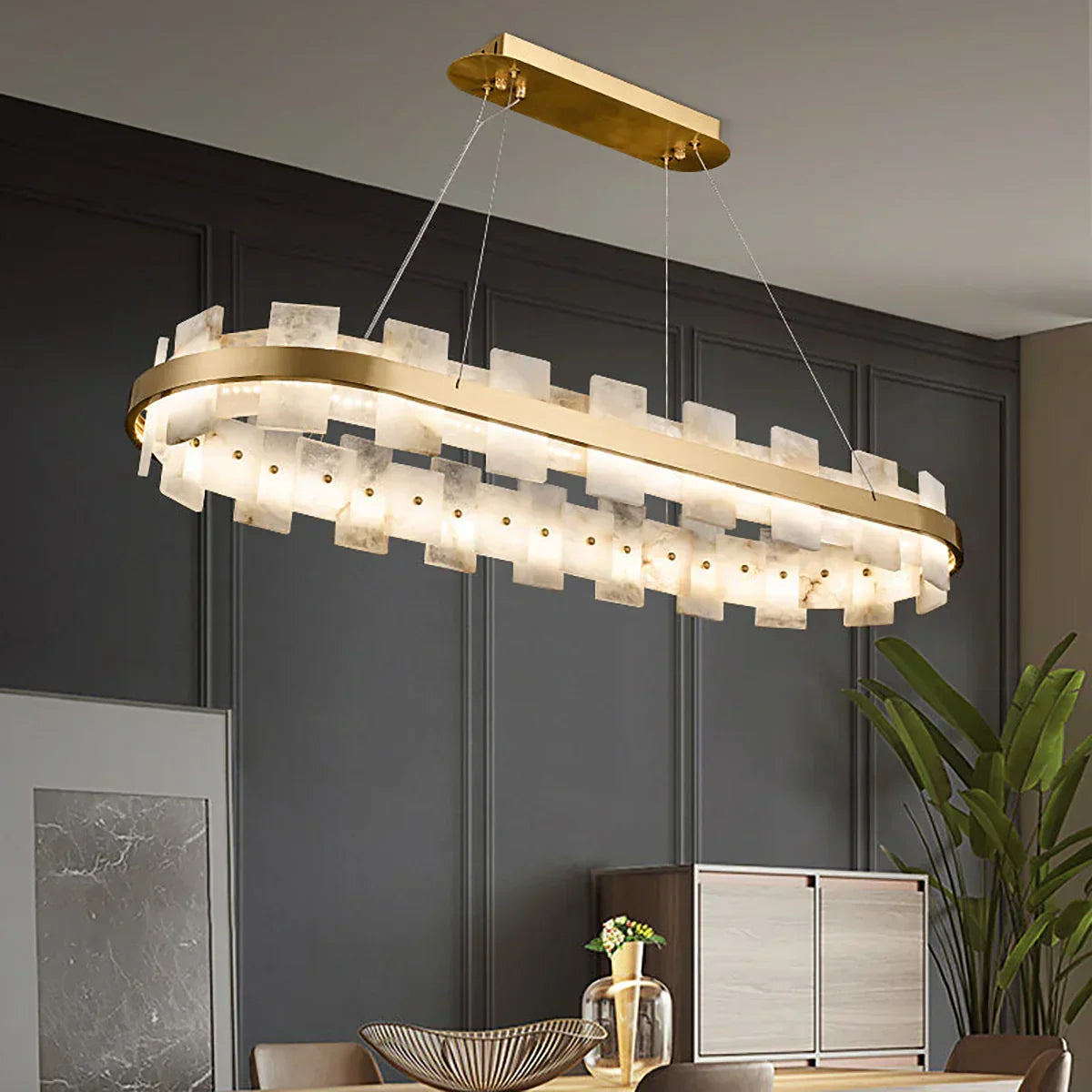 Oval Anita Alabaster Chandelier