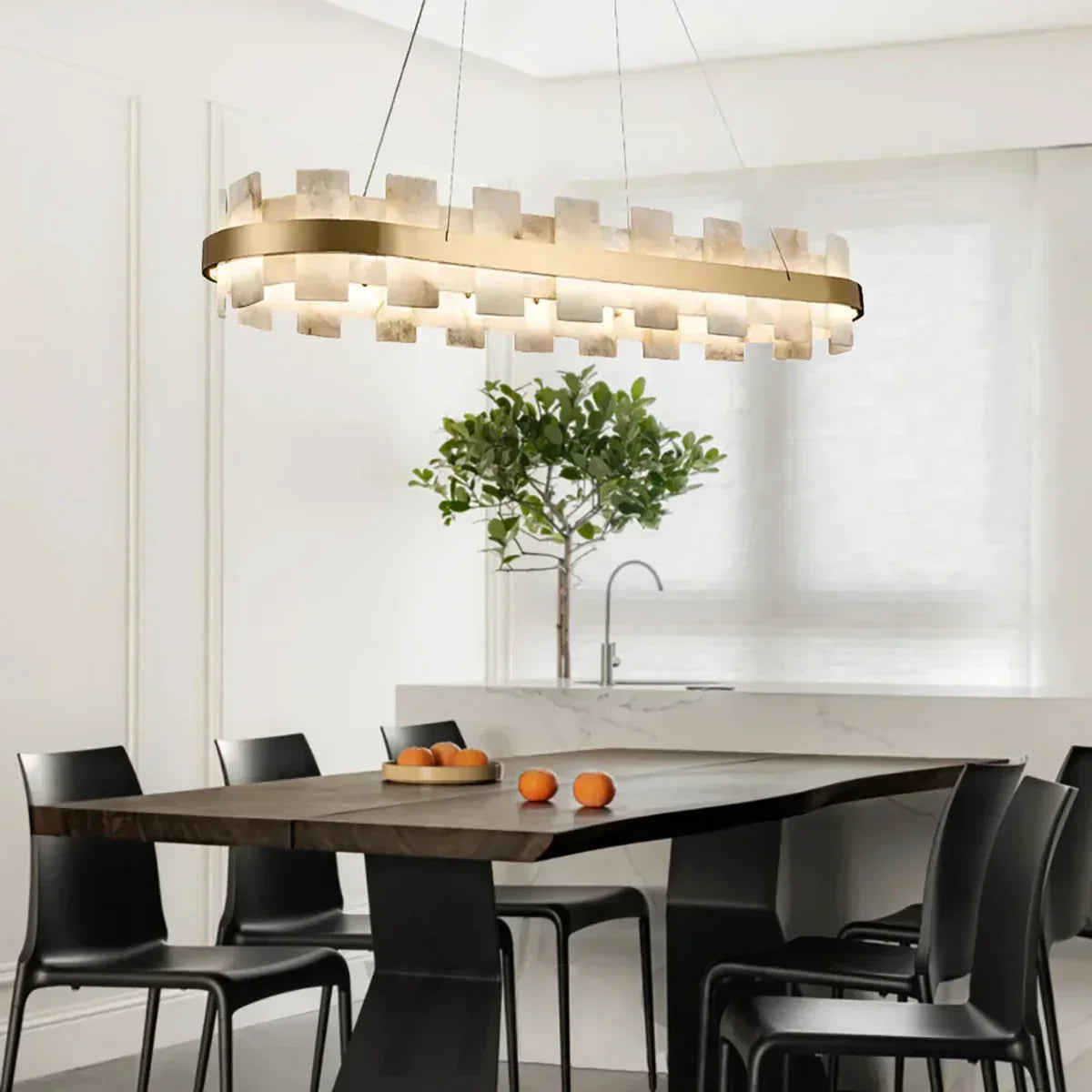 Oval Anita Alabaster Chandelier