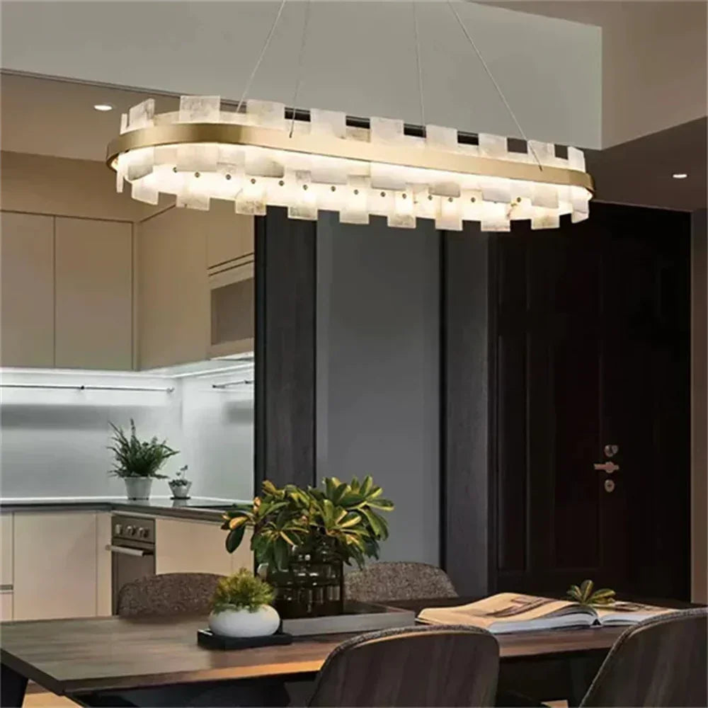 Oval Anita Alabaster Chandelier