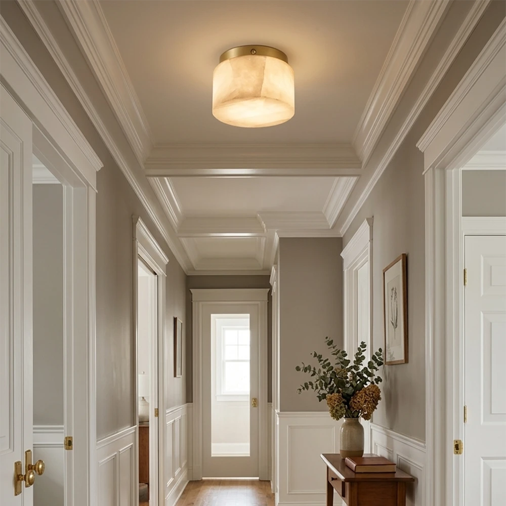 Round Rivage Alabaster Ceiling Lamp