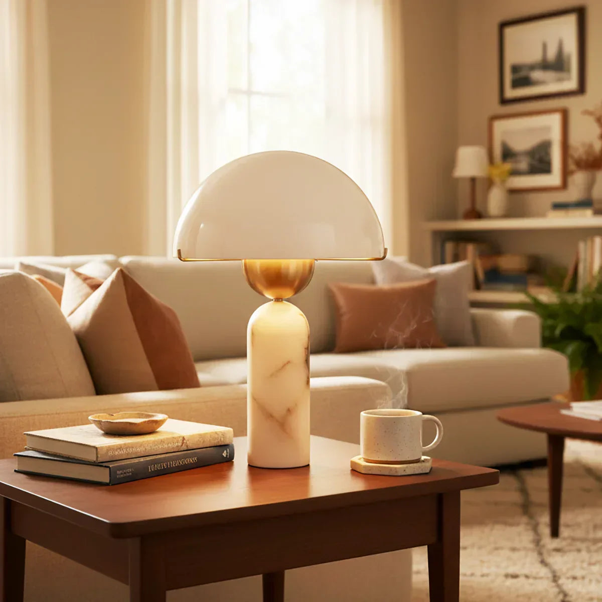 Alabaster Peono Table Lamp