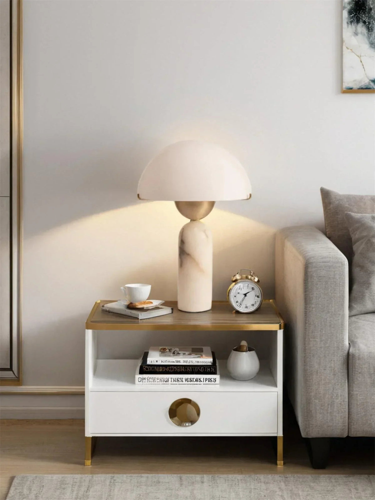 Alabaster Peono Table Lamp