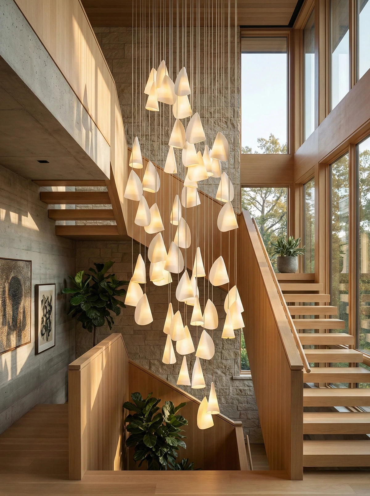 Porcelain Cascade Cluster Pendant Light