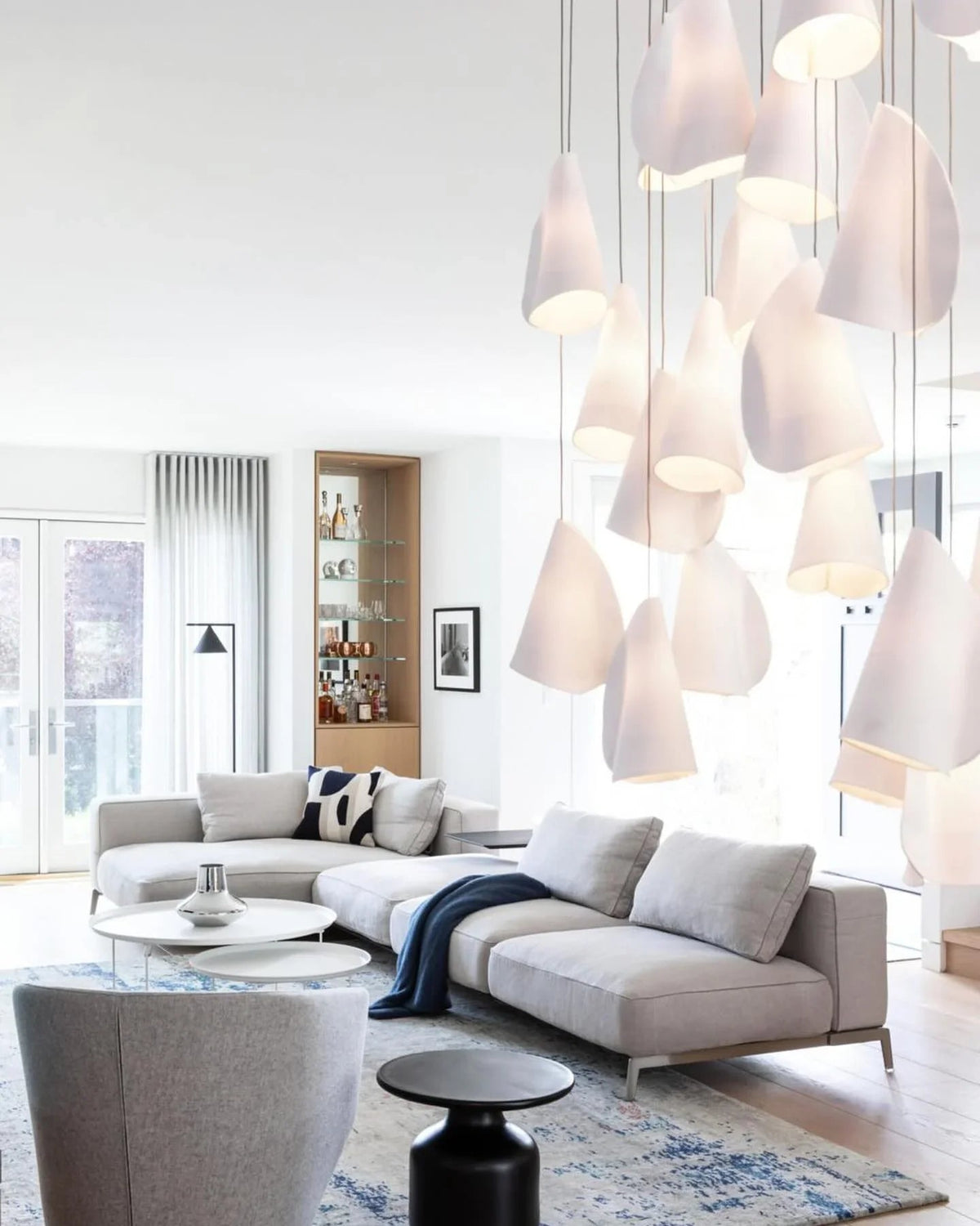 Porcelain Cascade Cluster Pendant Light