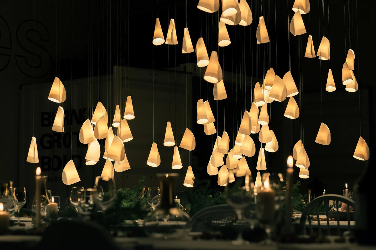 Porcelain Cascade Cluster Pendant Light