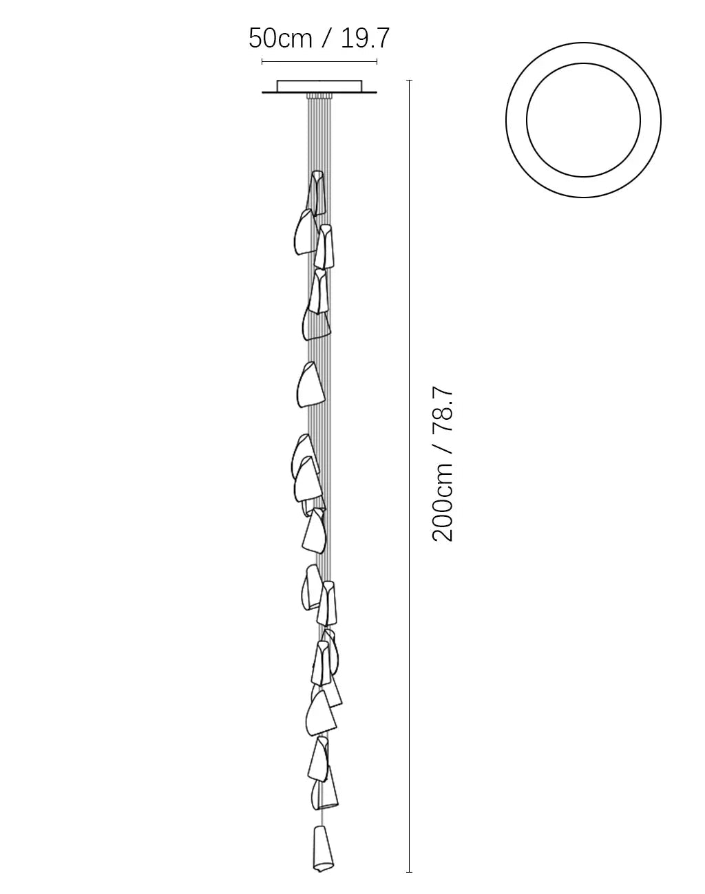 Porcelain Cascade Cluster Pendant Light