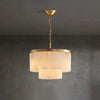 Rectangular Alabaster Tiered Round Chandelier