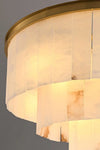 Rectangular Alabaster Tiered Round Chandelier