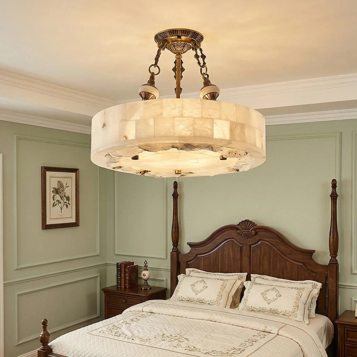 Round Aurevia Alabaster Ceiling Light