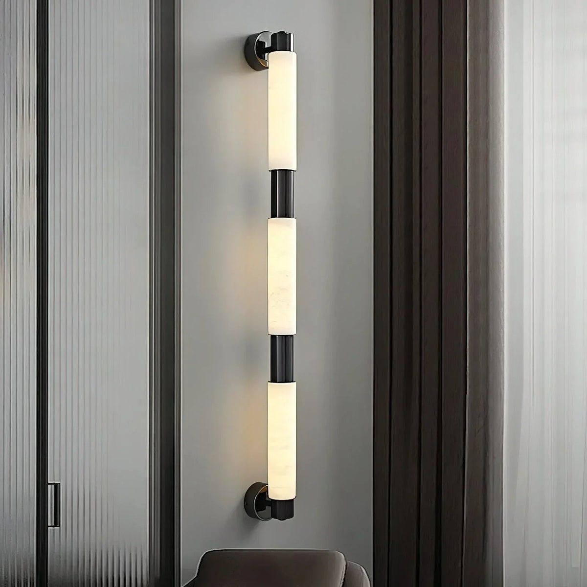 Tube Alabaster Cylinder Wall Lamp