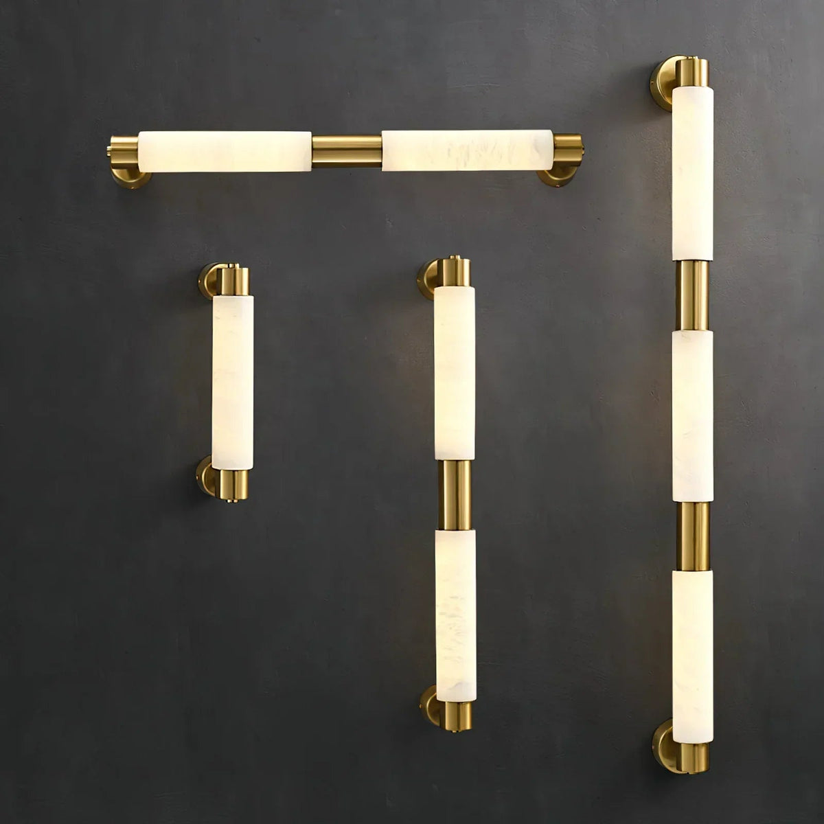 Tube Alabaster Cylinder Wall Lamp
