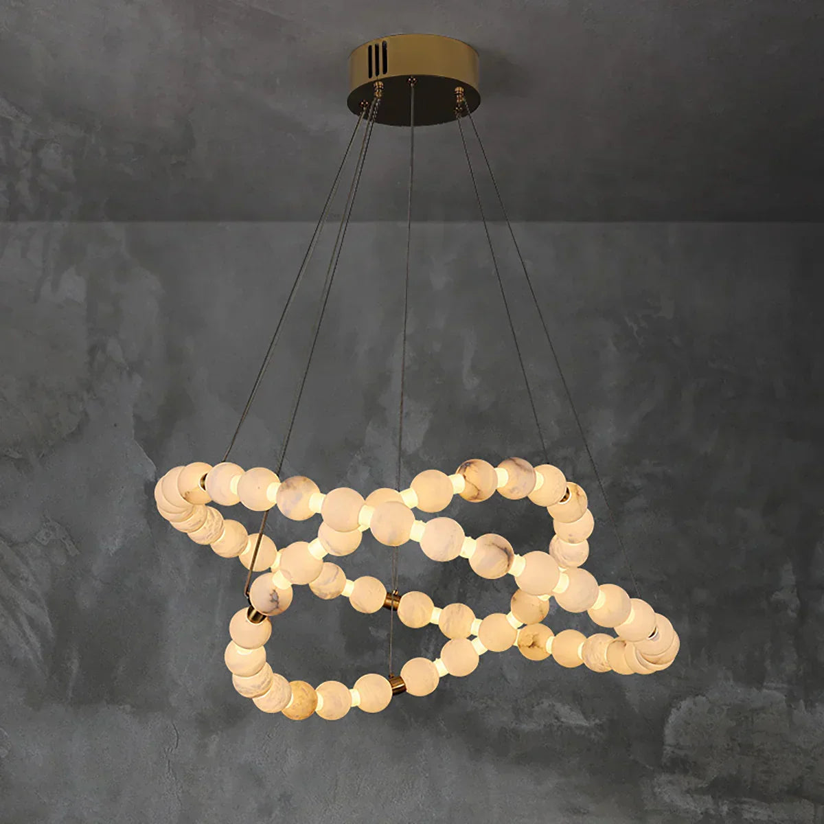 Pearl Alabaster Necklace Round Chandelier