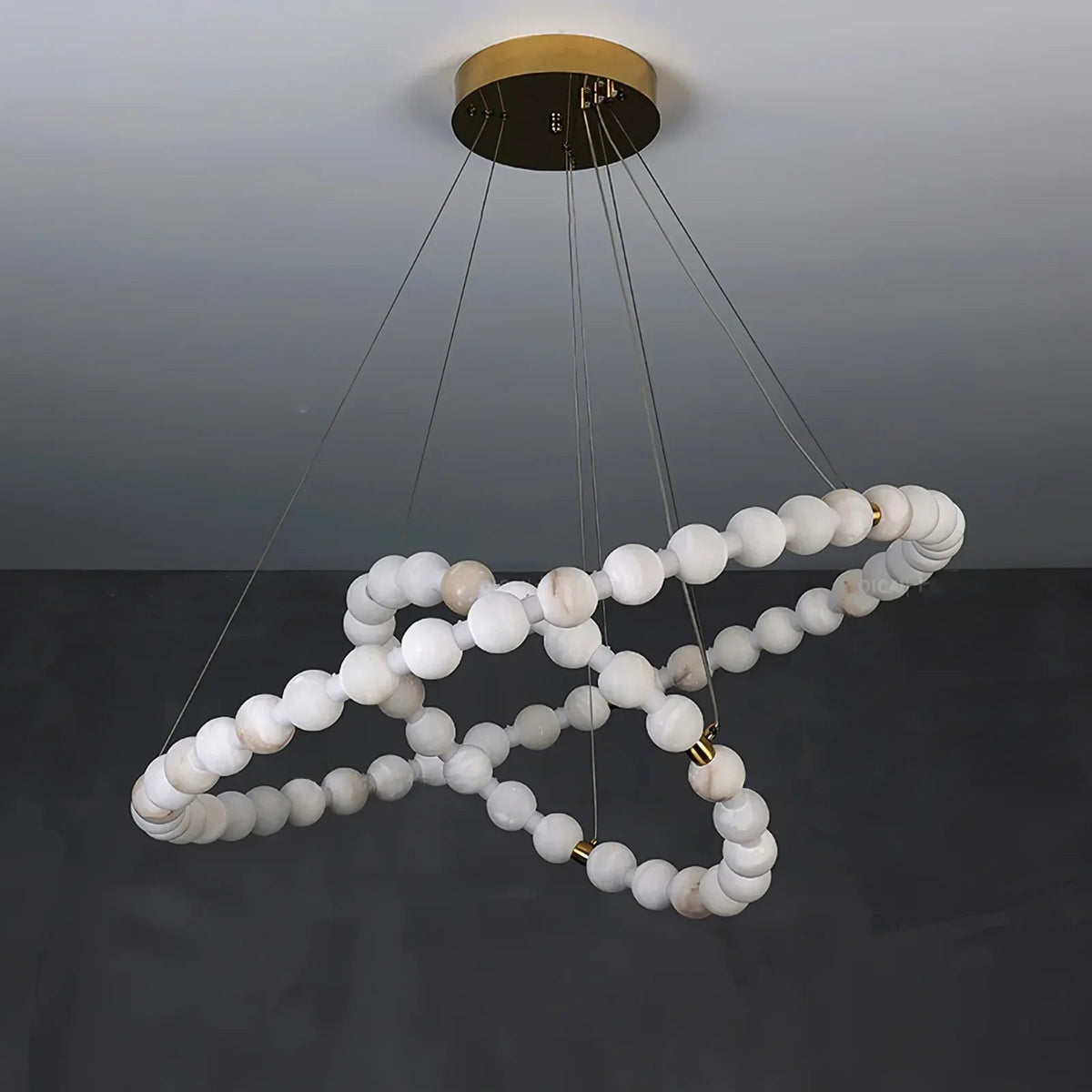 Pearl Alabaster Necklace Round Chandelier