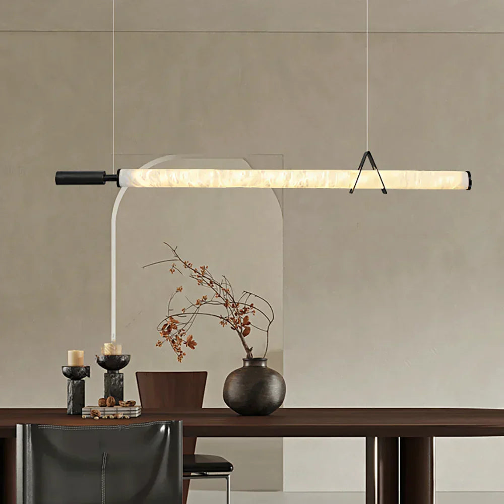 Organic Alabaster Linear Pendant Light