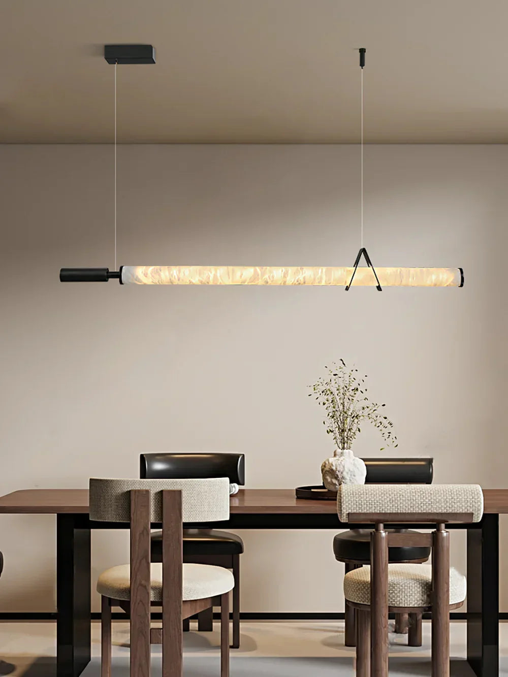 Organic Alabaster Linear Pendant Light