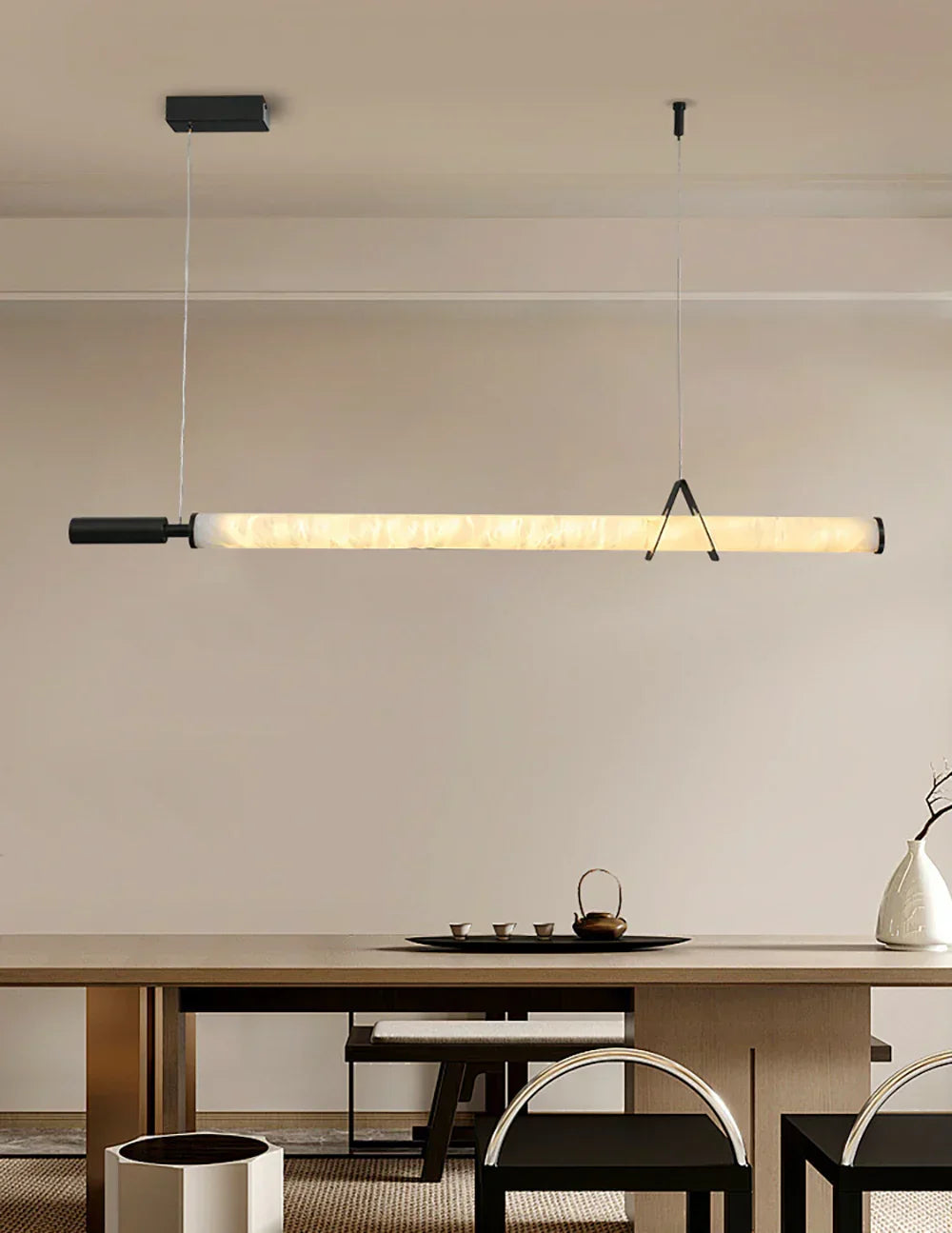 Organic Alabaster Linear Pendant Light