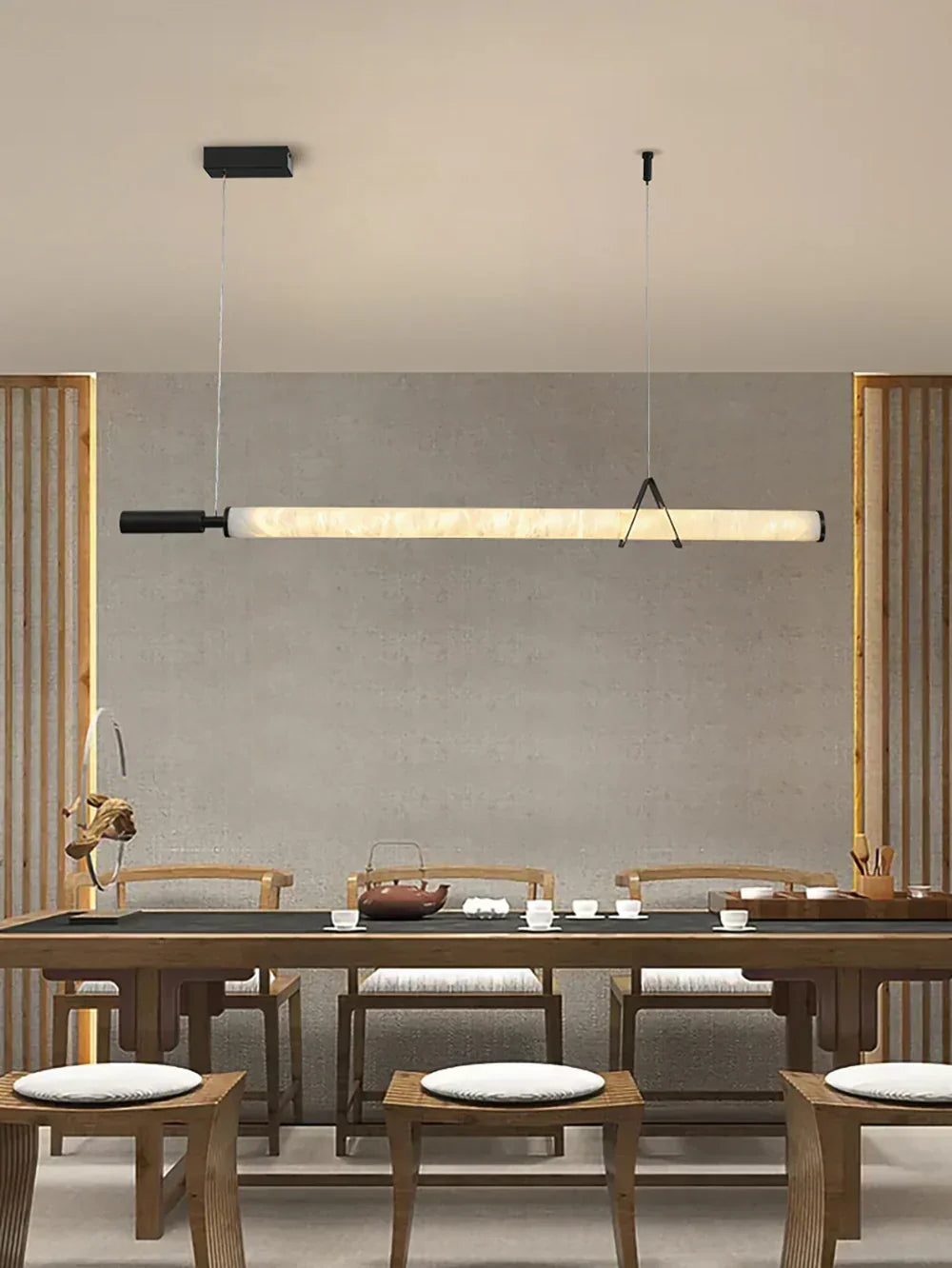 Organic Alabaster Linear Pendant Light