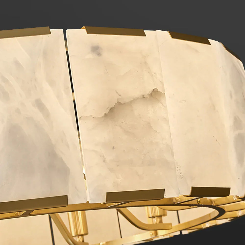 Round Modern Alabaster Chandelier