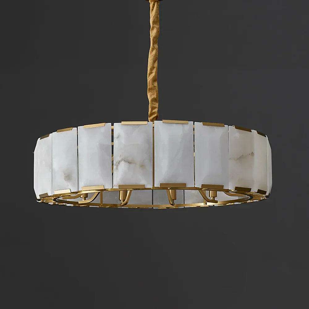 Round Modern Alabaster Chandelier