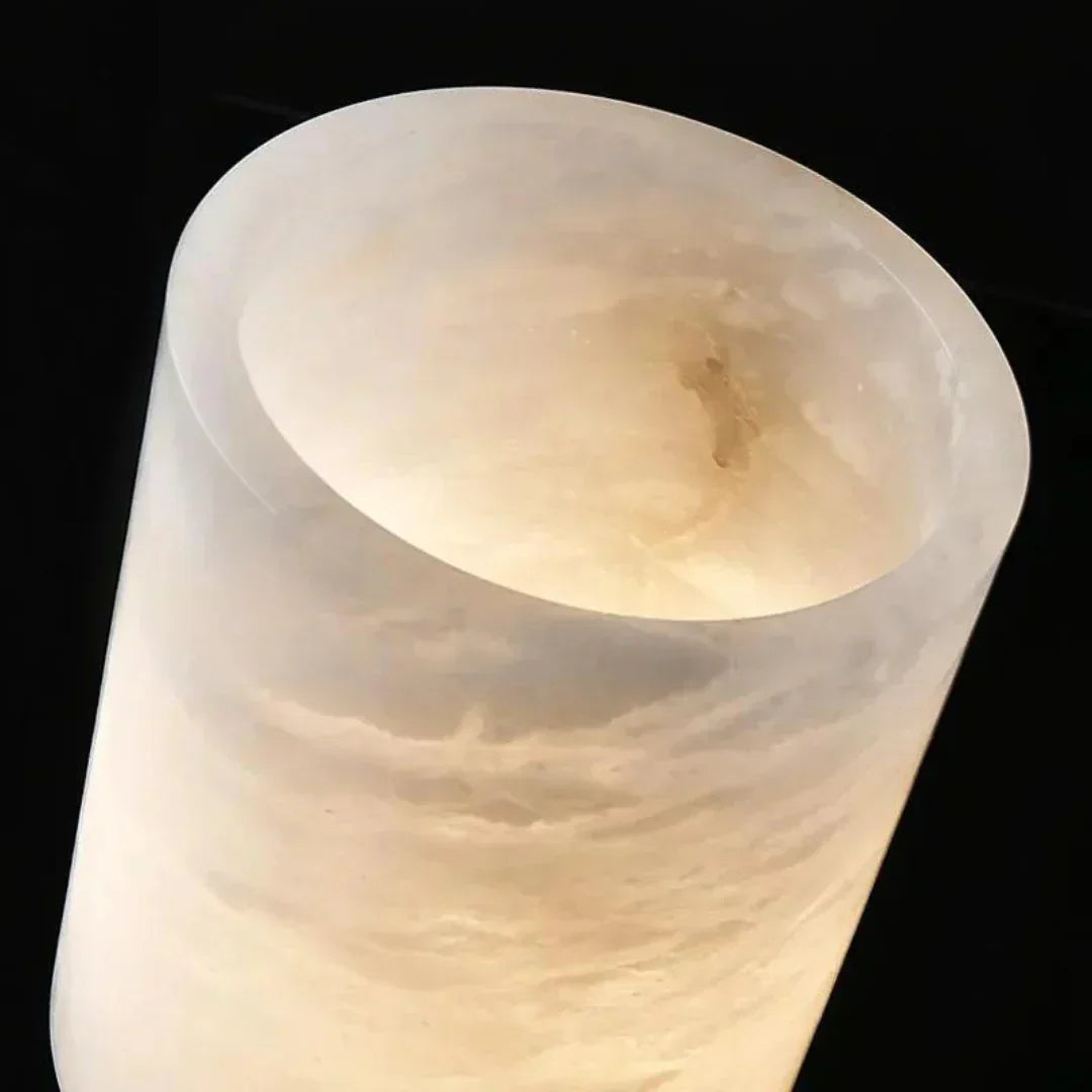 Minimalist Cylindrical Alabaster Table Lamp